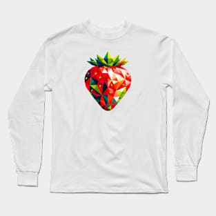 Abstract Geometric Strawberry - Color Design Long Sleeve T-Shirt